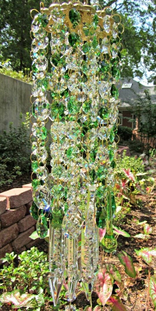 HarmonyGleam Crystal Wind Chime For Serene Garden Decor And Outdoor Ambience