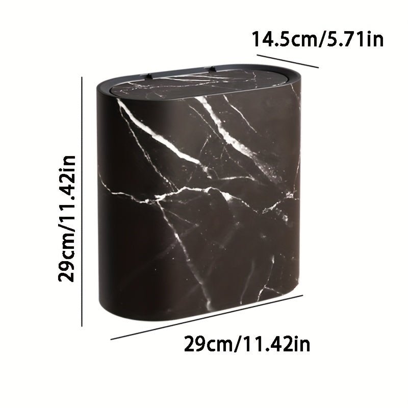 Marblex marble-pattern Oval Waste Bin For Modern Interiors