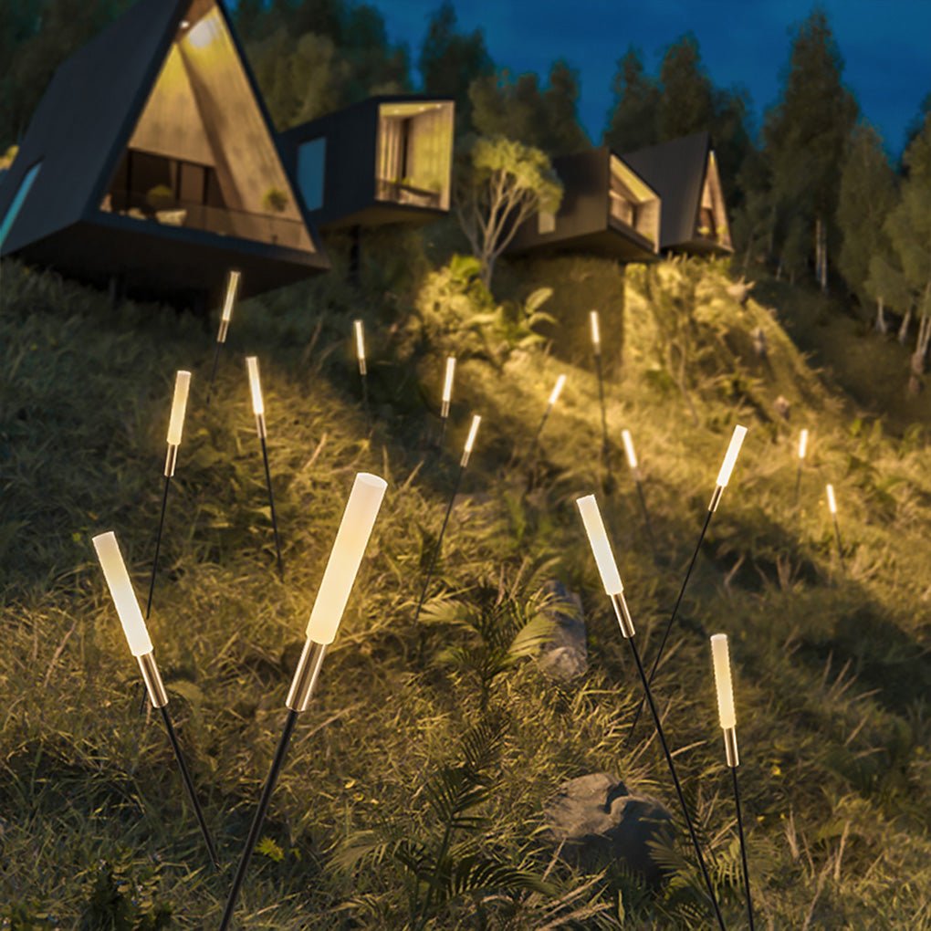 Luzes Elegantes de Juncos Solares para Espaços Exteriores, Decoração de Jardim LED à Prova de Água