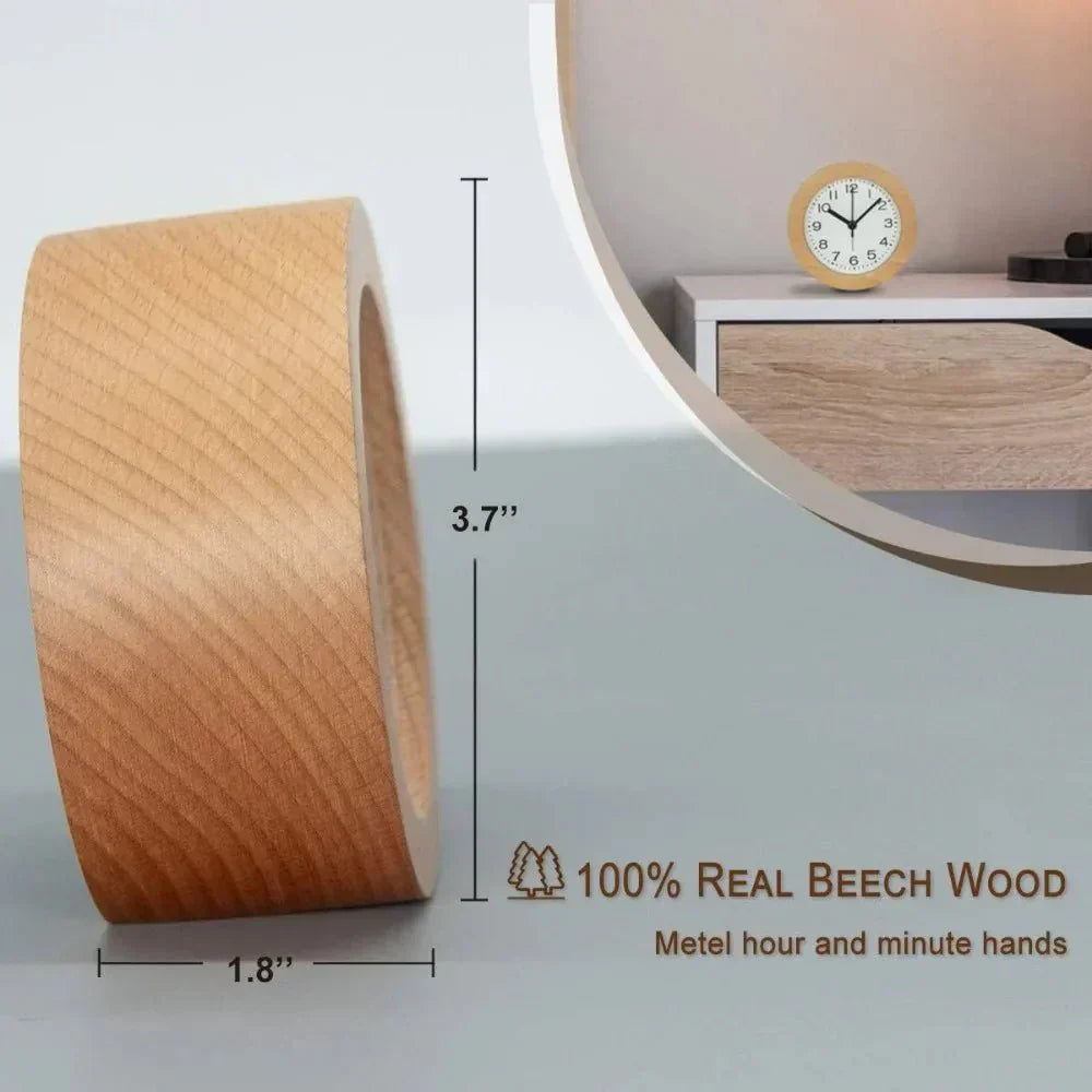 Réveil silencieux TimberGlow pour table de chevet et chambre