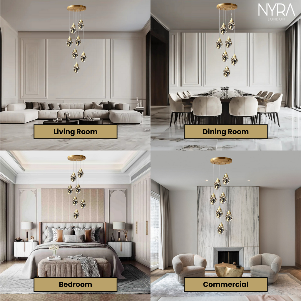 Lustre en Cristal Lyra avec Élégance Inspirée du Diamant