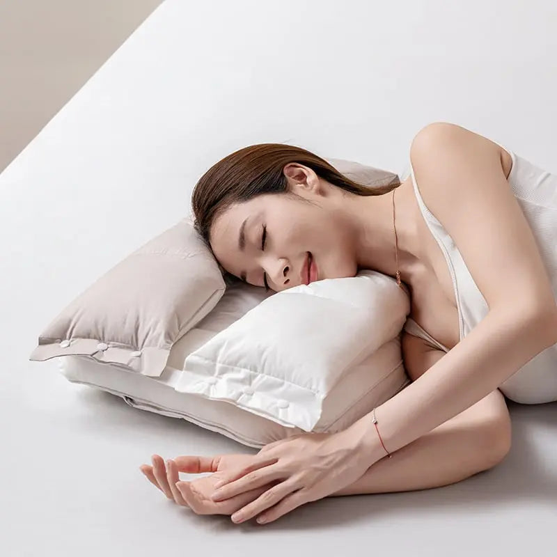 Almohada ergonómica para el cuello de dos capas con altura ajustable para soporte