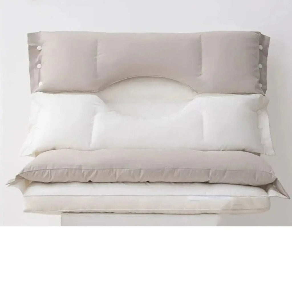 Almohada ergonómica para el cuello de dos capas con altura ajustable para soporte
