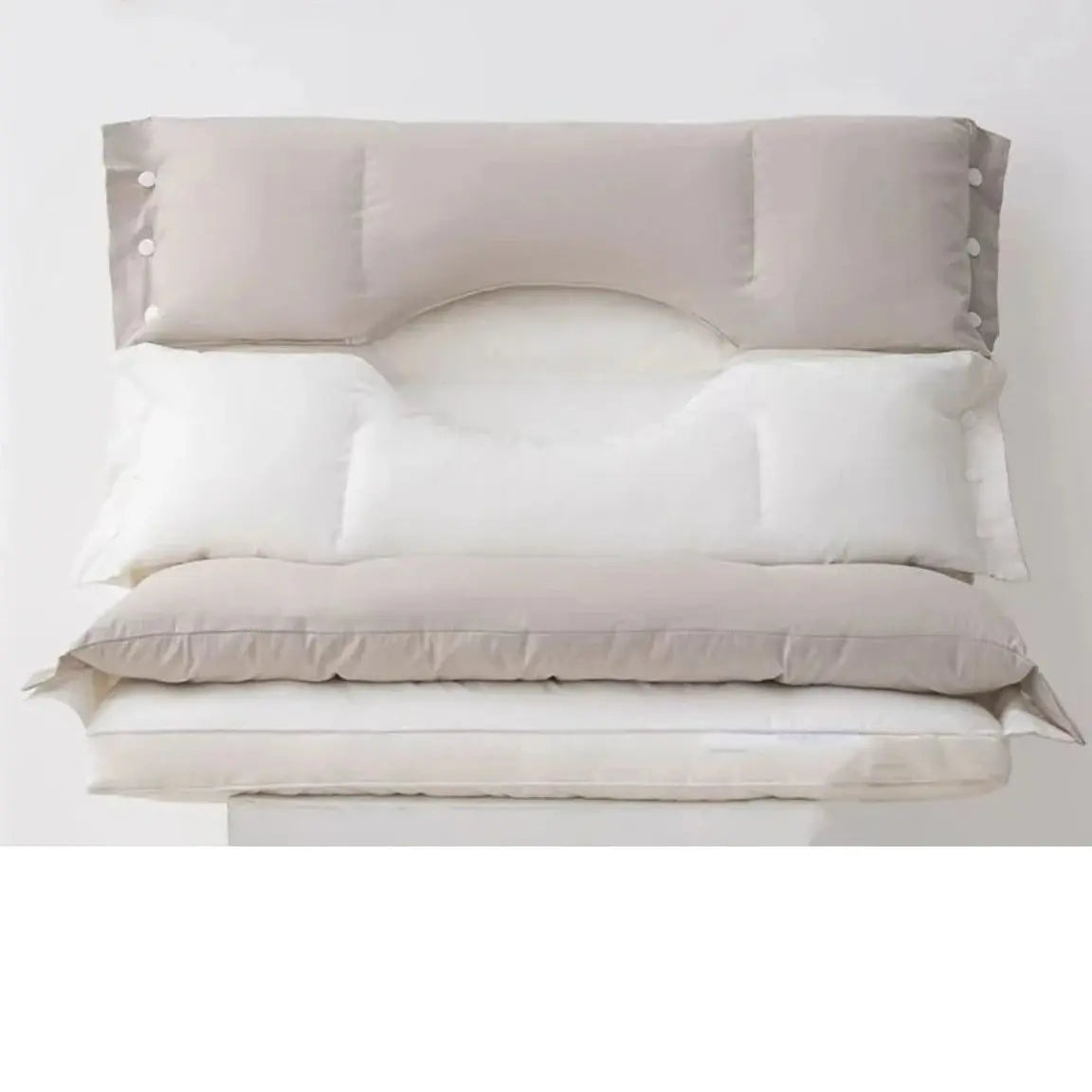 Almohada ergonómica para el cuello de dos capas con altura ajustable para soporte