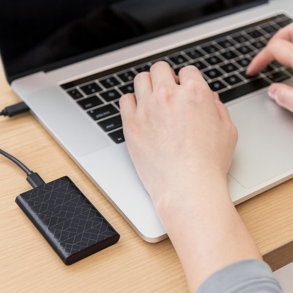 Snabb bärbar extern SSD för snabb datalagring och överföring