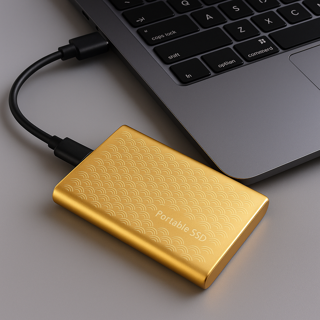 Snabb bärbar extern SSD för snabb datalagring och överföring