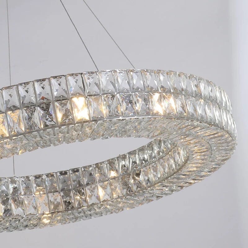 AstraLux Chrome Ring Chandelier Elegant Ceiling Light