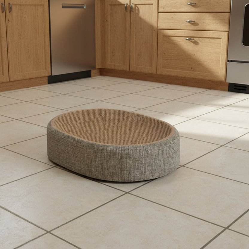 NuzzleNest Flettet Oval Sisal Kattelounge for Kloring og Koselig Søvn for Katter