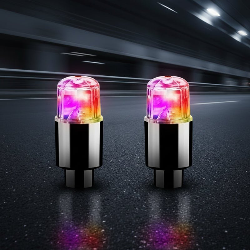 Capace LED LumaPulse pentru valve de anvelope și biciclete, cu iluminare activată prin mișcare pentru cicliști