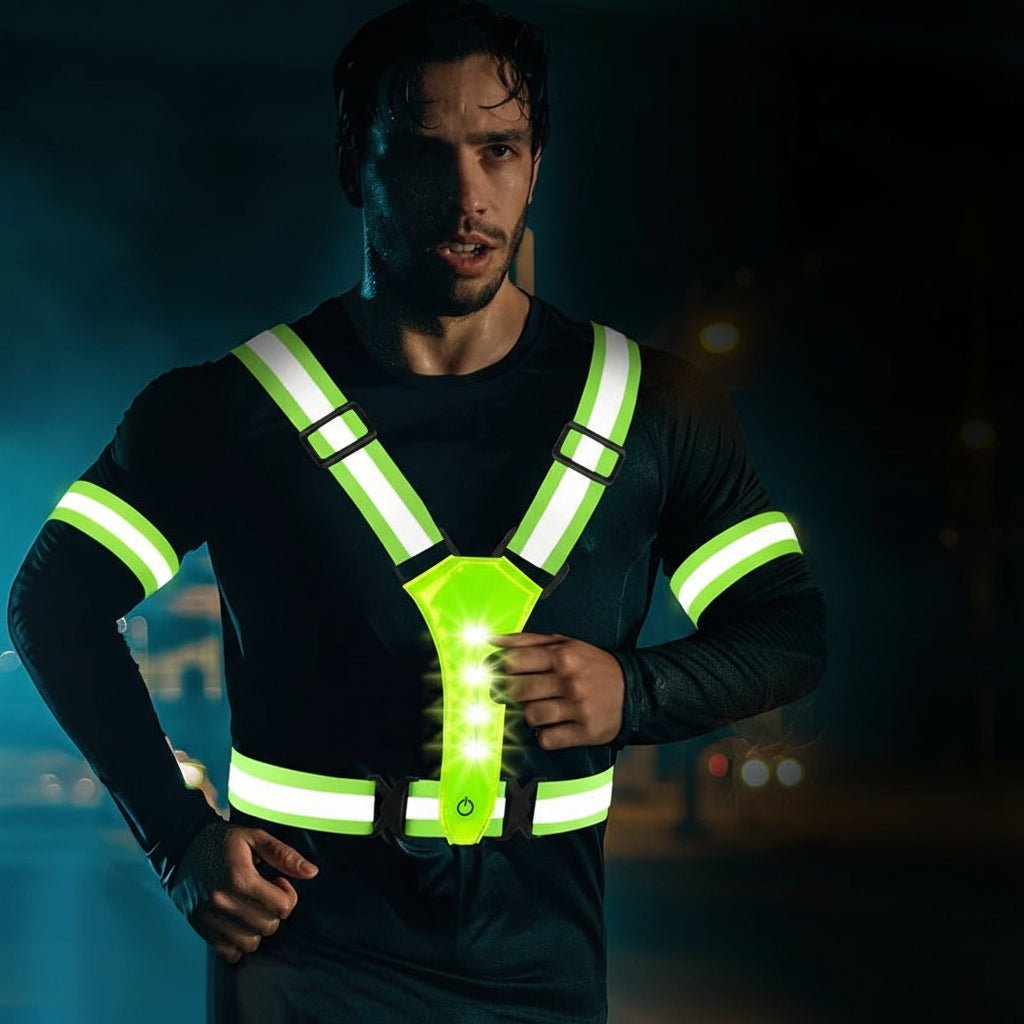 LumaGlow USB dobíjecí LED vesta pro běh, cyklistiku a turistiku s 360° viditelností