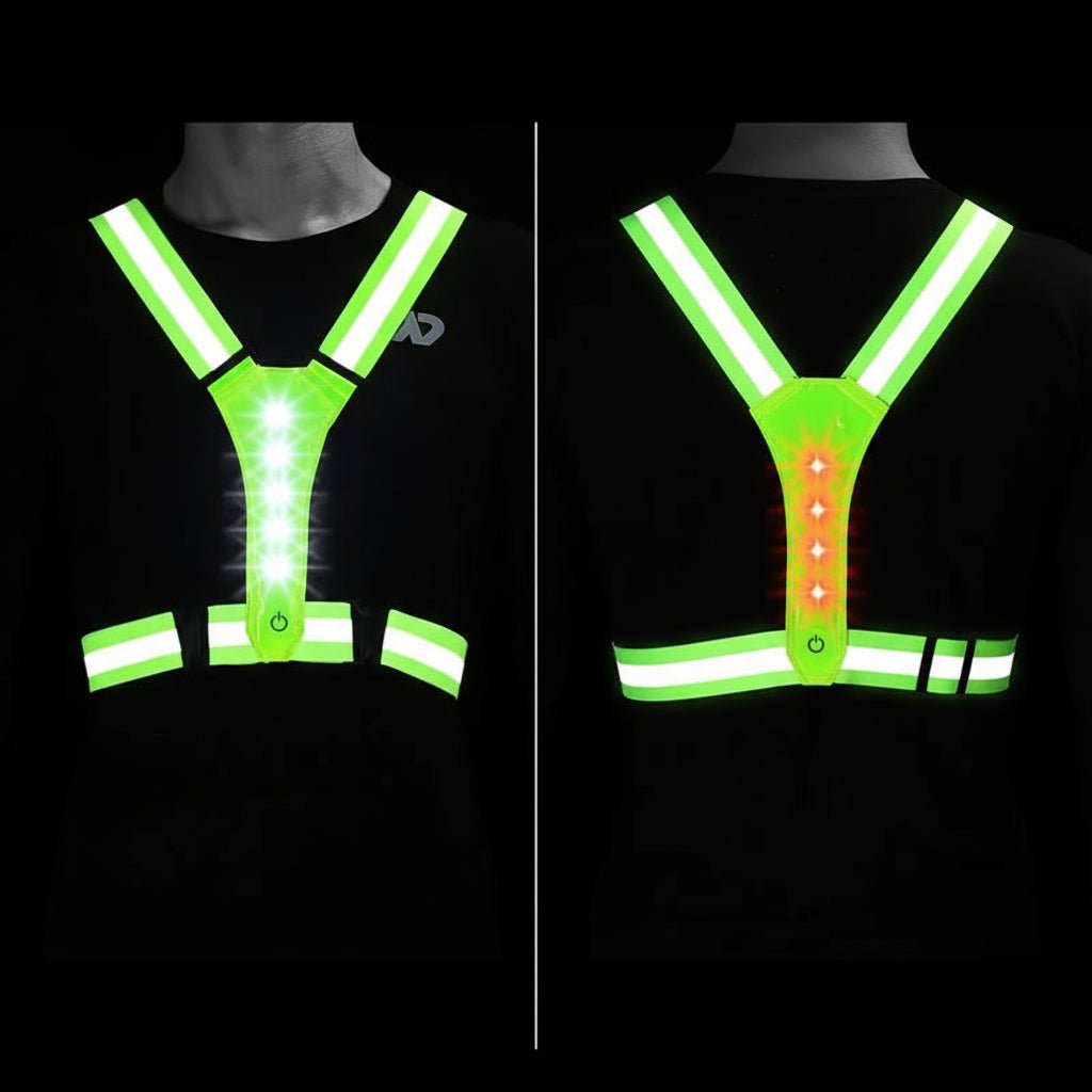 LumaGlow USB dobíjecí LED vesta pro běh, cyklistiku a turistiku s 360° viditelností