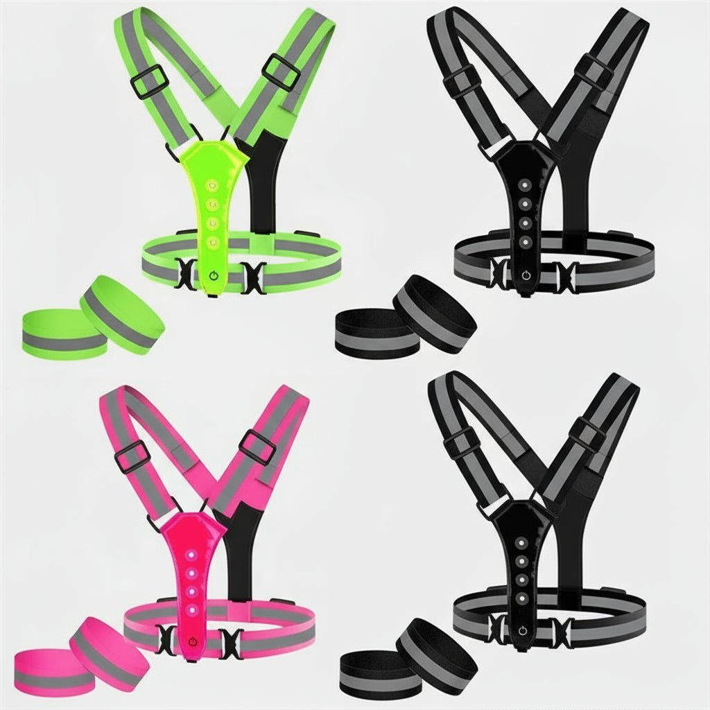 LumaGlow USB dobíjecí LED vesta pro běh, cyklistiku a turistiku s 360° viditelností