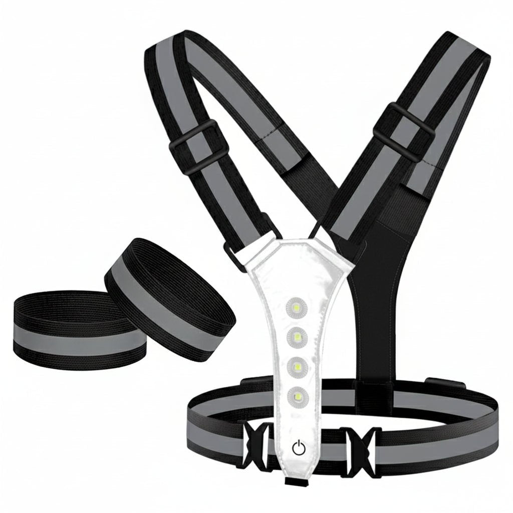 LumaGlow USB dobíjecí LED vesta pro běh, cyklistiku a turistiku s 360° viditelností