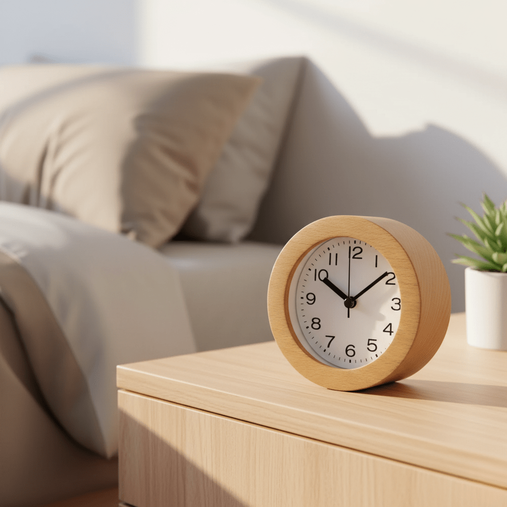 Réveil silencieux TimberGlow pour table de chevet et chambre