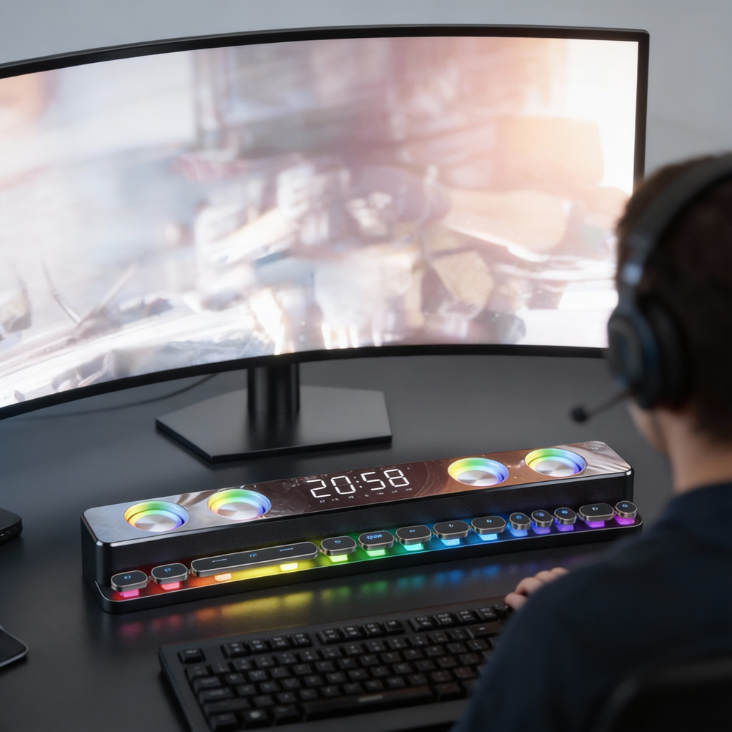 Bluetooth Gaming Soundbar Wireless Speaker For Immersive Surround Sound
