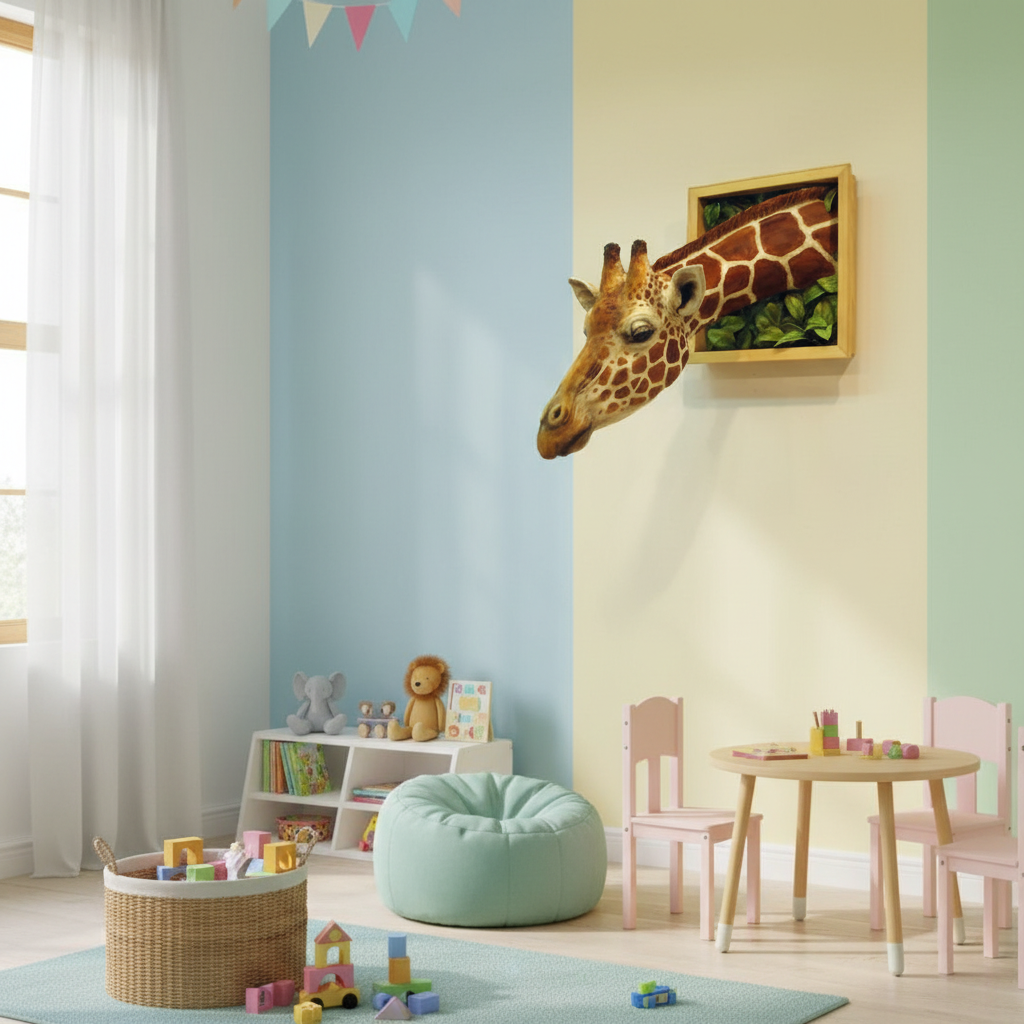 Giraffe head - Wall decoration - 3D sculpture - Lifesize decoration