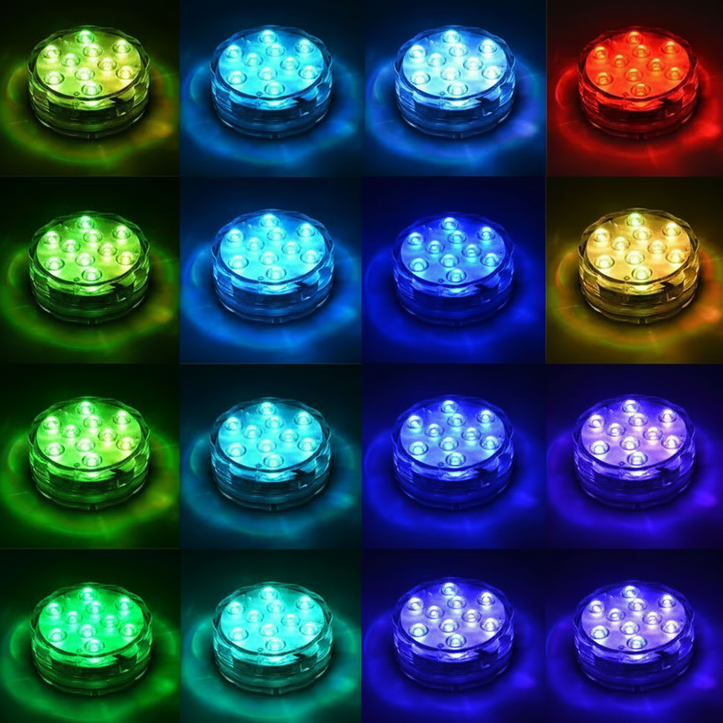 Remote-Controlled LED Light For Pools With Waterproof Magnetic Suction For Outdoor Use