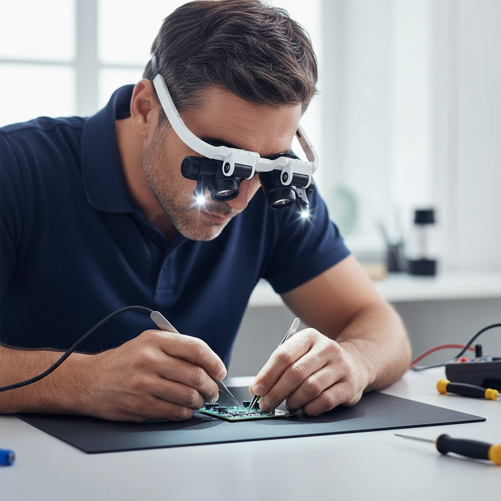 Dual-Lens LED Magnifier Kit With 8x, 15x, Plus 23x Magnification, 180-Degree Rotating Lens
