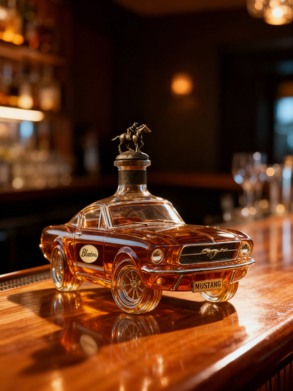 NovaCrest Stallion Silhouette Glass Whiskey Decanter Home Bar