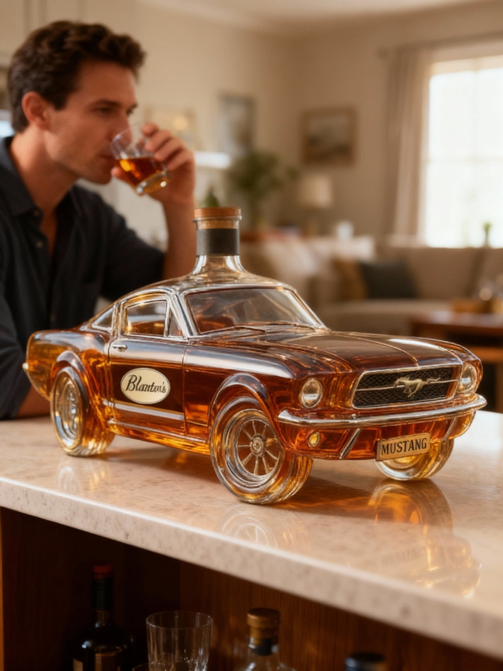 NovaCrest Stallion Silhouette Glass Whiskey Decanter Home Bar