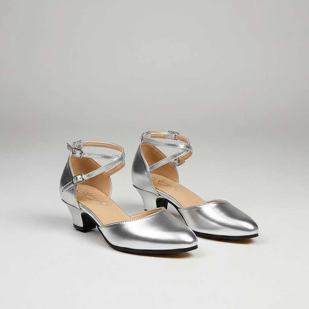 Chic Mid Height Heels With PU Leather And Rubber Outsole