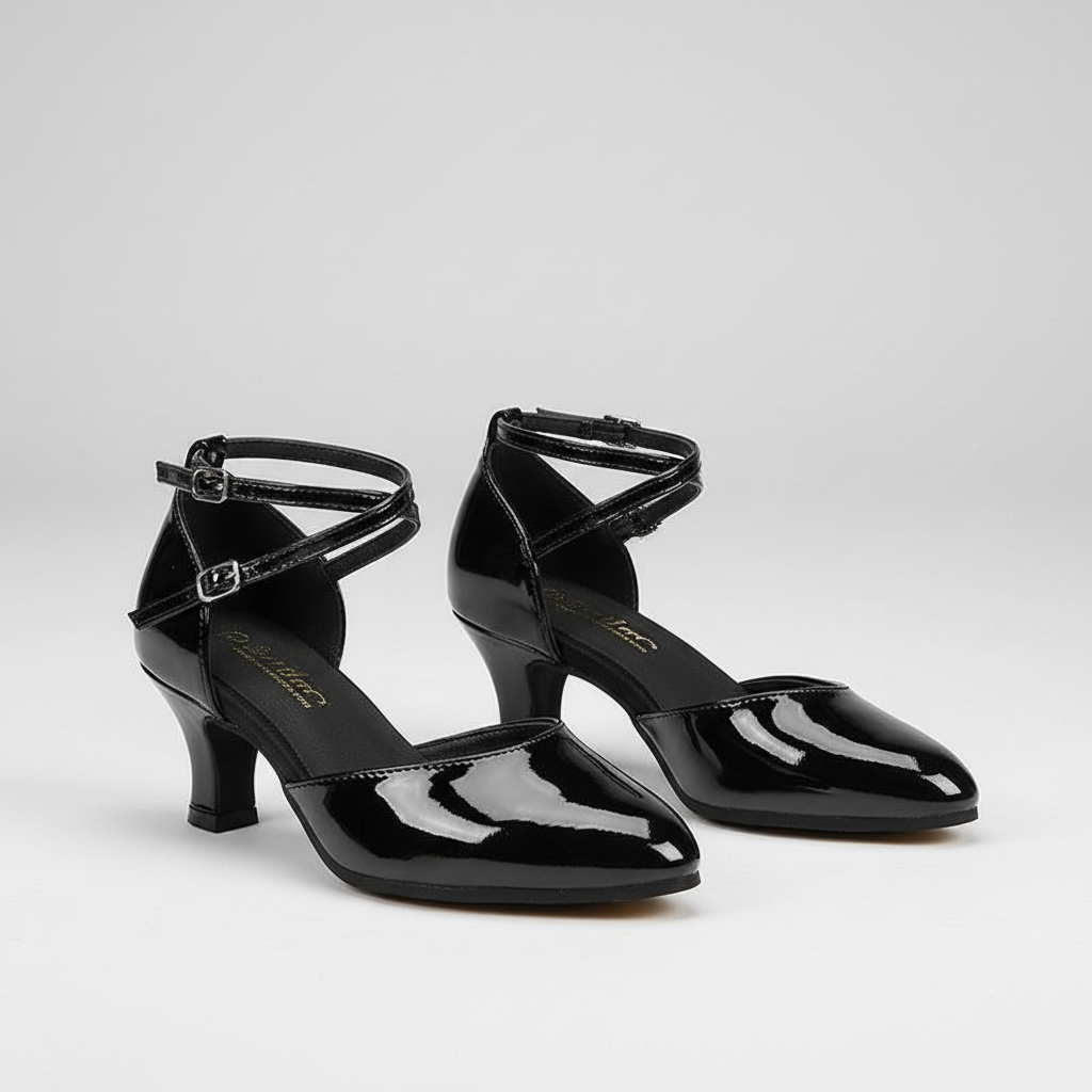 Chic Mid Height Heels With PU Leather And Rubber Outsole