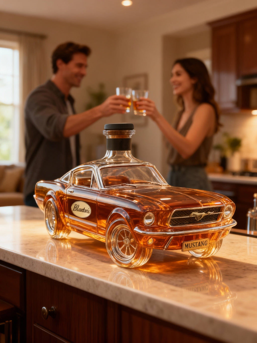 NovaCrest Stallion Silhouette Glass Whiskey Decanter Home Bar