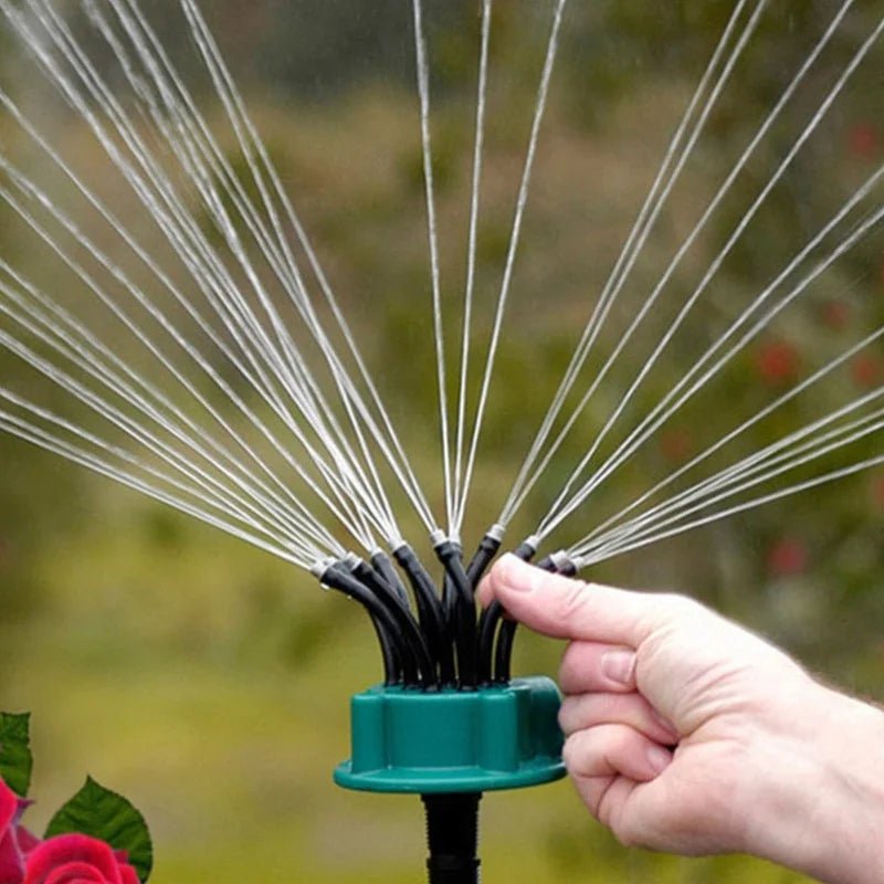 رشاش أوتوماتيكي متعدد الرؤوس AquaFlow بزاوية دوران 360 درجة لحدائق المنازل