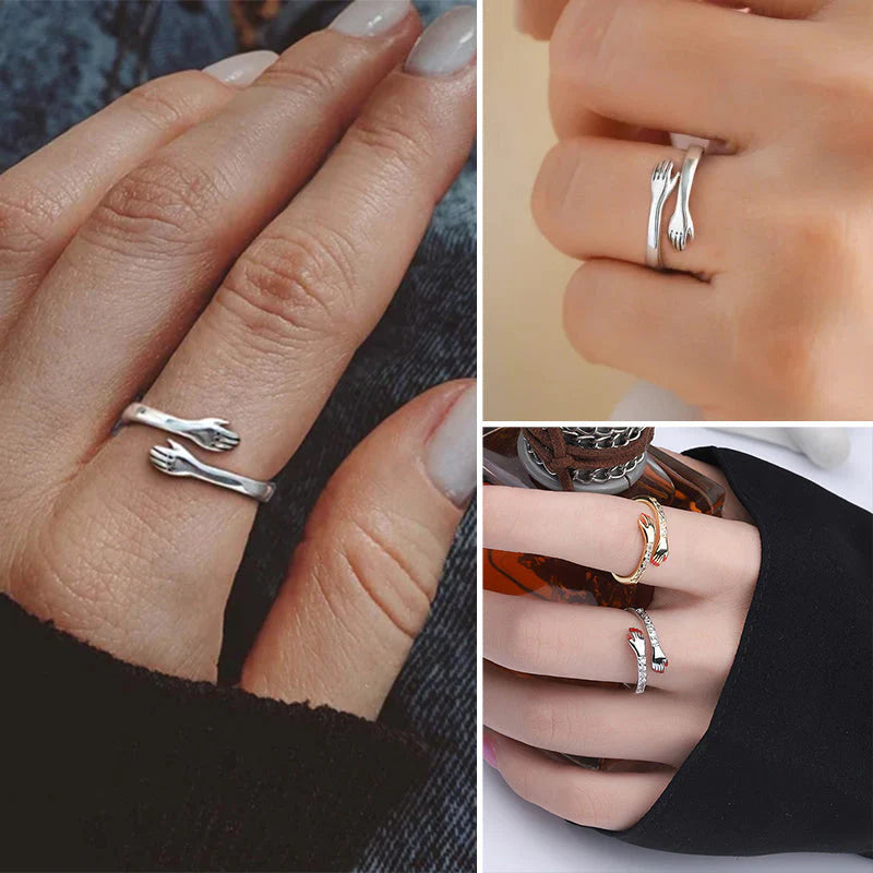 Anillo de abrazo regalo para seres queridos accesorio elegante que celebra el vínculo y la gratitud