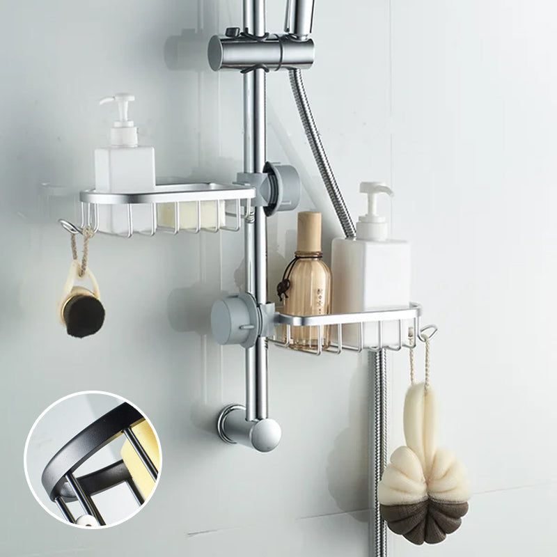 Stainless Aluminium Shower Holder In Silver Or Black No Drilling