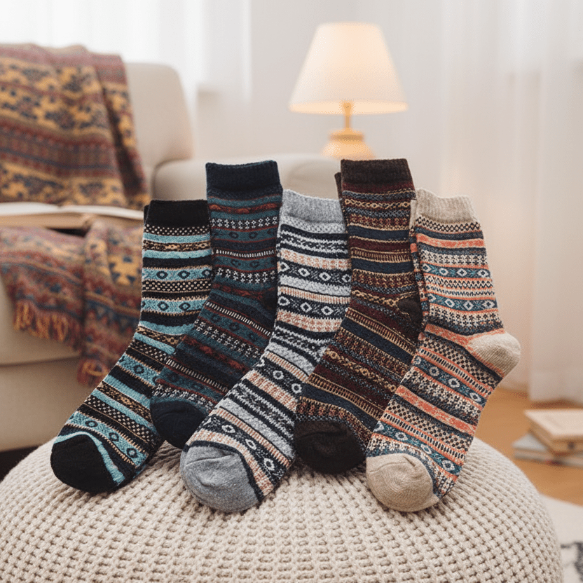 Nordloom İskandinav Motifli Kuzey Yünü Pamuklu Örgü Kazak Unisex Sıcaklık