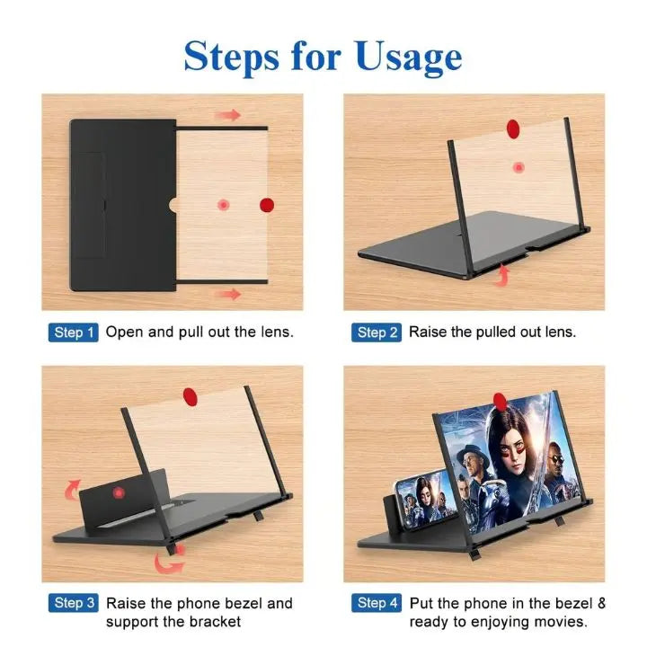 Foldable Phone Screen Magnifier – HD for Videos