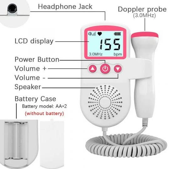 BabyPulse Monitor Portatile del Battito Cardiaco Fetale con Display LCD per un Facile Monitoraggio a Casa