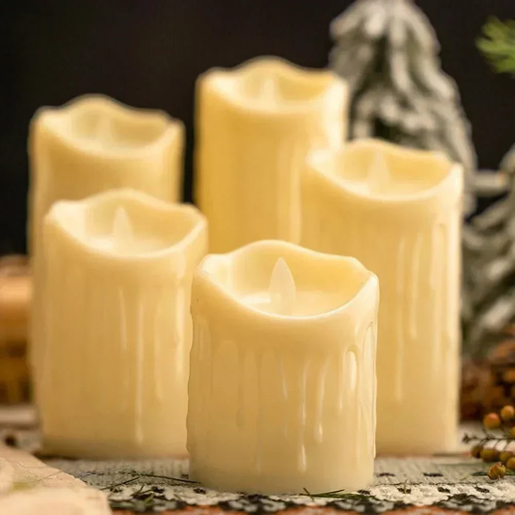 Velas LED AuroraGlow Sem Chama com Cintilação Realista Decoração Segura para Casamentos em Interior