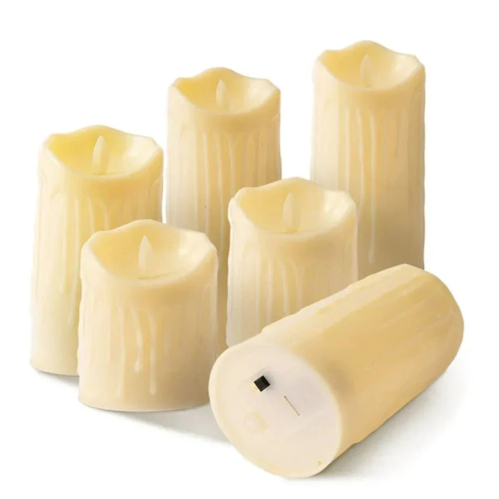 Velas LED AuroraGlow Sem Chama com Cintilação Realista Decoração Segura para Casamentos em Interior