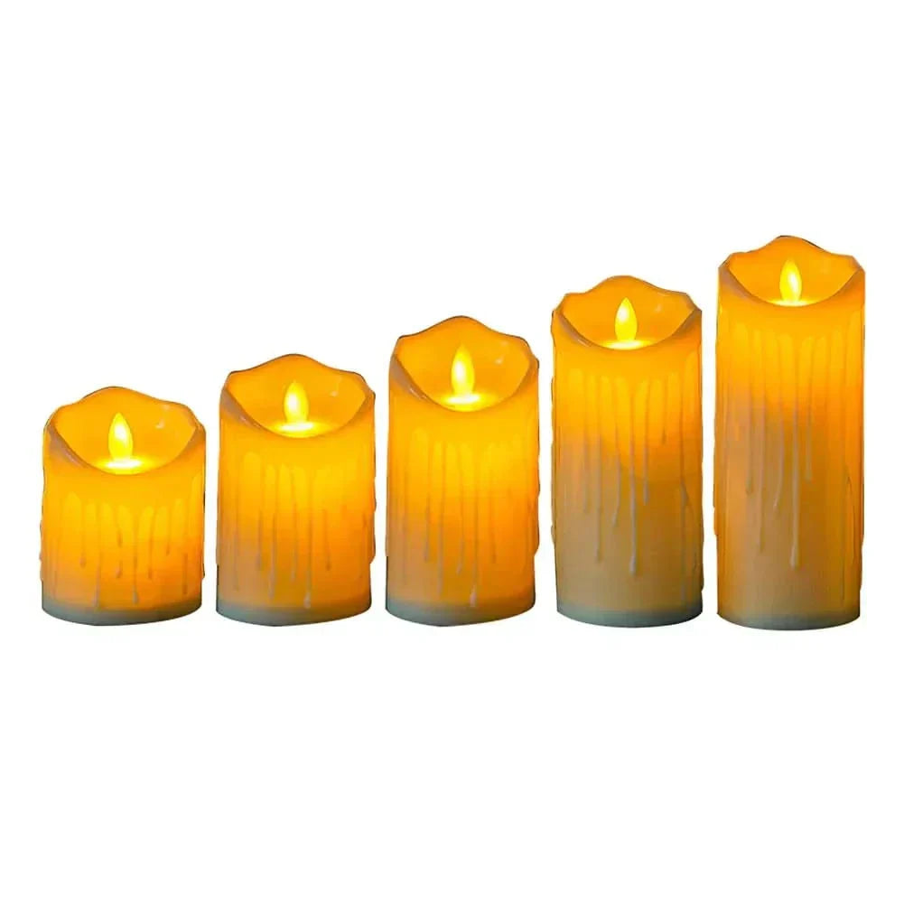 Velas LED AuroraGlow Sem Chama com Cintilação Realista Decoração Segura para Casamentos em Interior