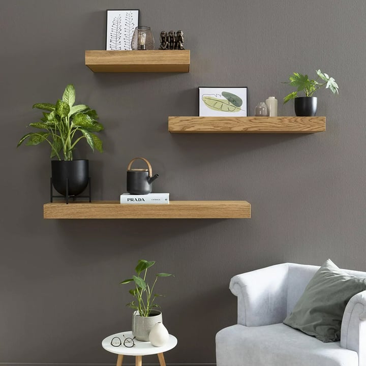 Slim Wall Shelf Hidden Compartment For Clean Display Worthy Interiors