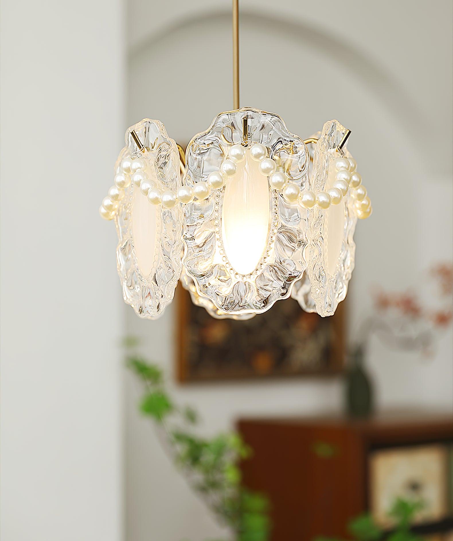 Lampa suspendată Liora Bloom din sticlă, inspirată de natură, compatibilă LED