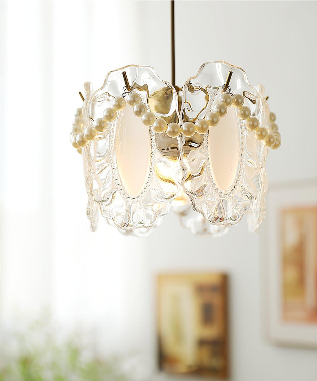 Lampa suspendată Liora Bloom din sticlă, inspirată de natură, compatibilă LED