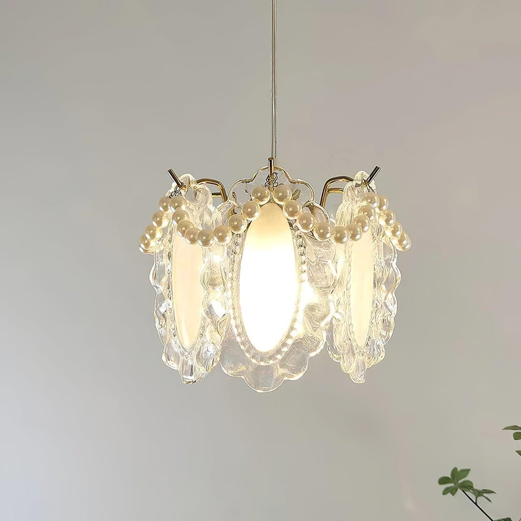 Lampa suspendată Liora Bloom din sticlă, inspirată de natură, compatibilă LED