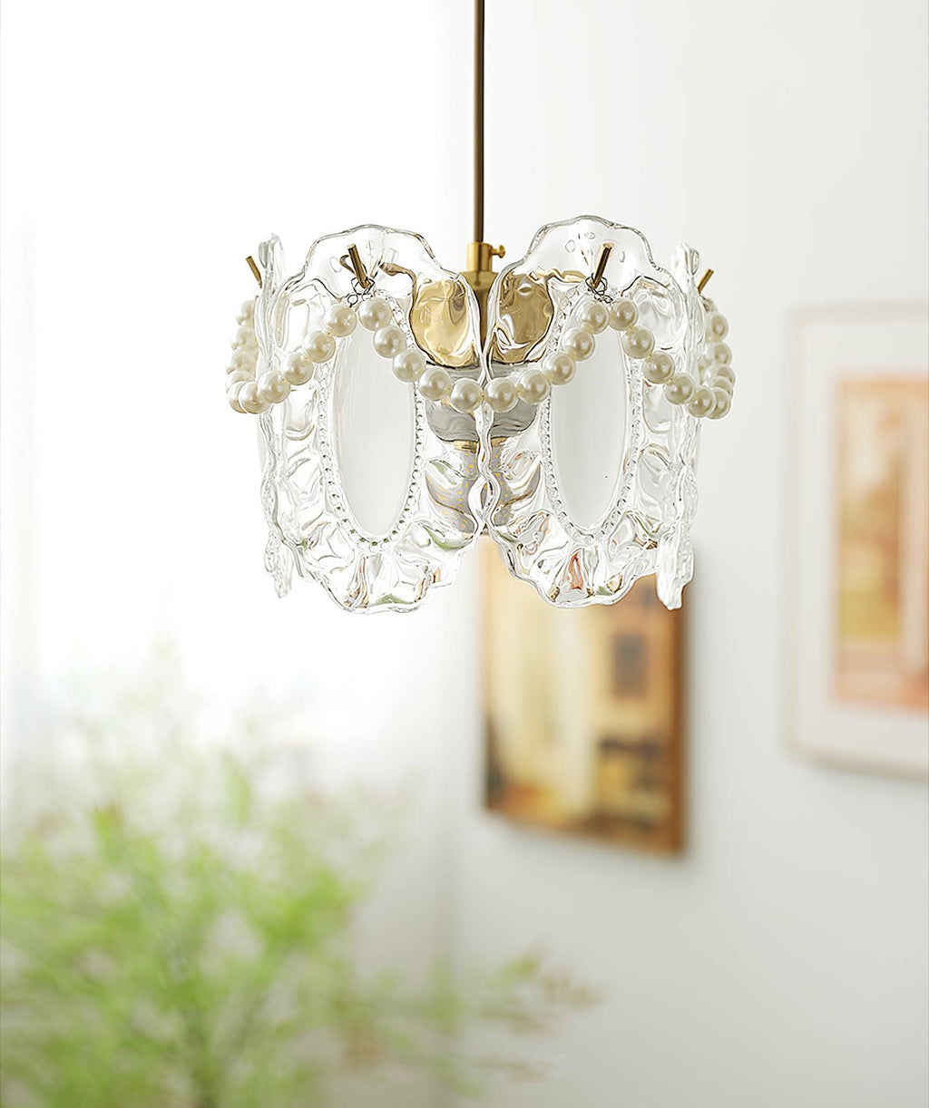 Lampa suspendată Liora Bloom din sticlă, inspirată de natură, compatibilă LED