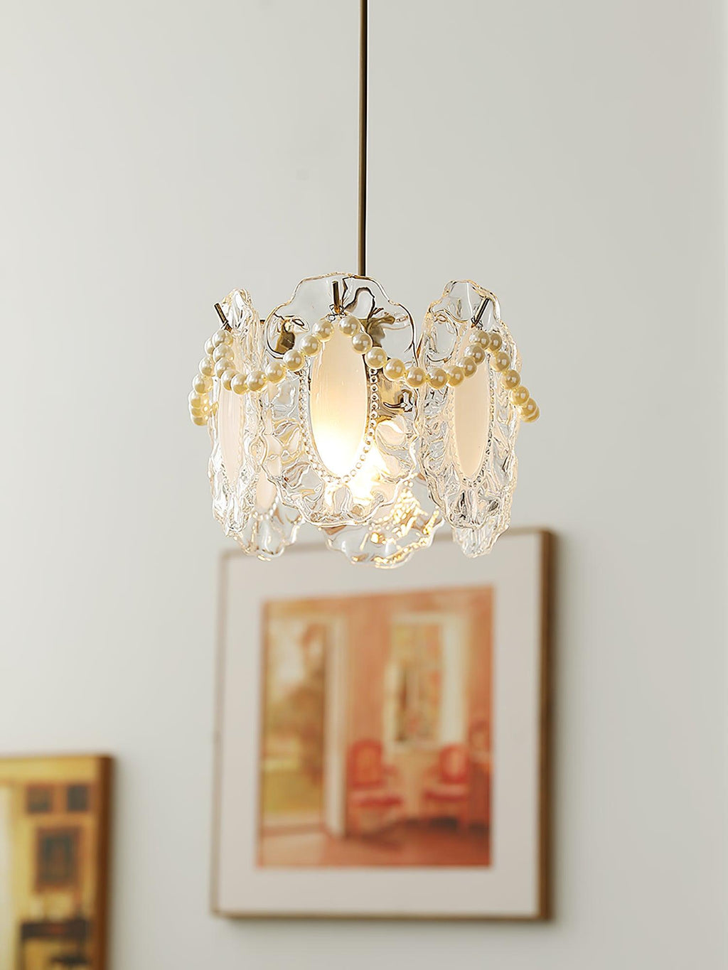 Lampa suspendată Liora Bloom din sticlă, inspirată de natură, compatibilă LED