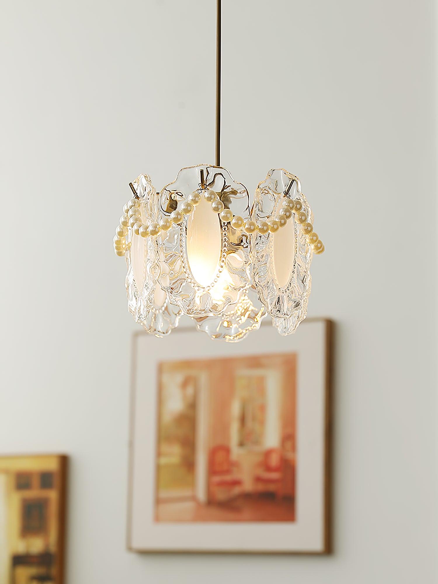 Lampa suspendată Liora Bloom din sticlă, inspirată de natură, compatibilă LED