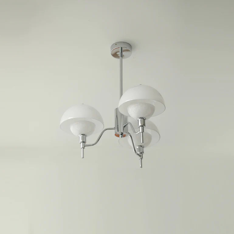 Candelabro de Cristal Aurelle con Acabado en Vidrio Crema Burbuja