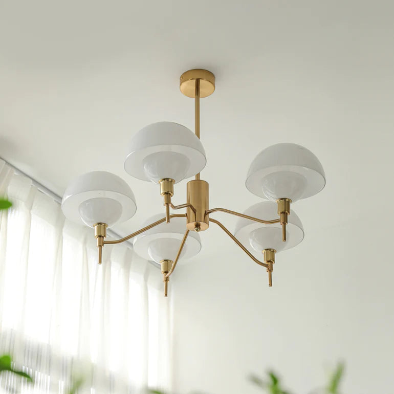 Candelabro de Cristal Aurelle con Acabado en Vidrio Crema Burbuja