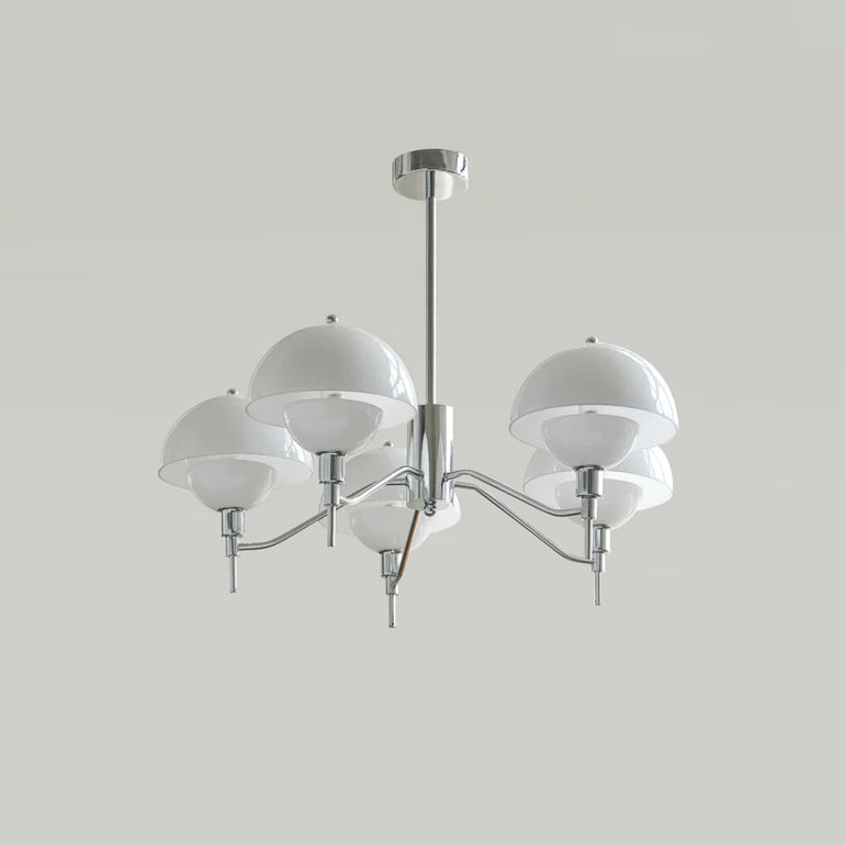 Candelabro de Cristal Aurelle con Acabado en Vidrio Crema Burbuja