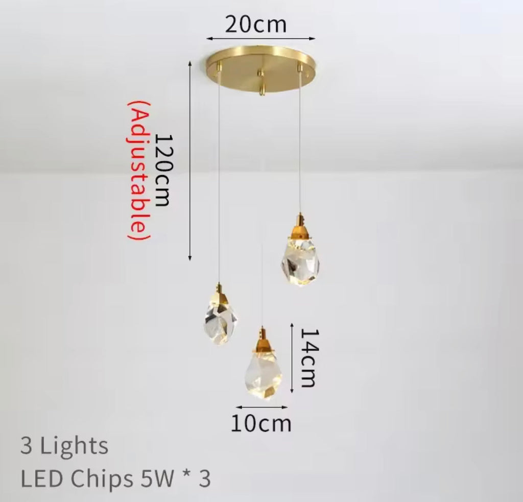 Lustre en Cristal Lyra avec Élégance Inspirée du Diamant