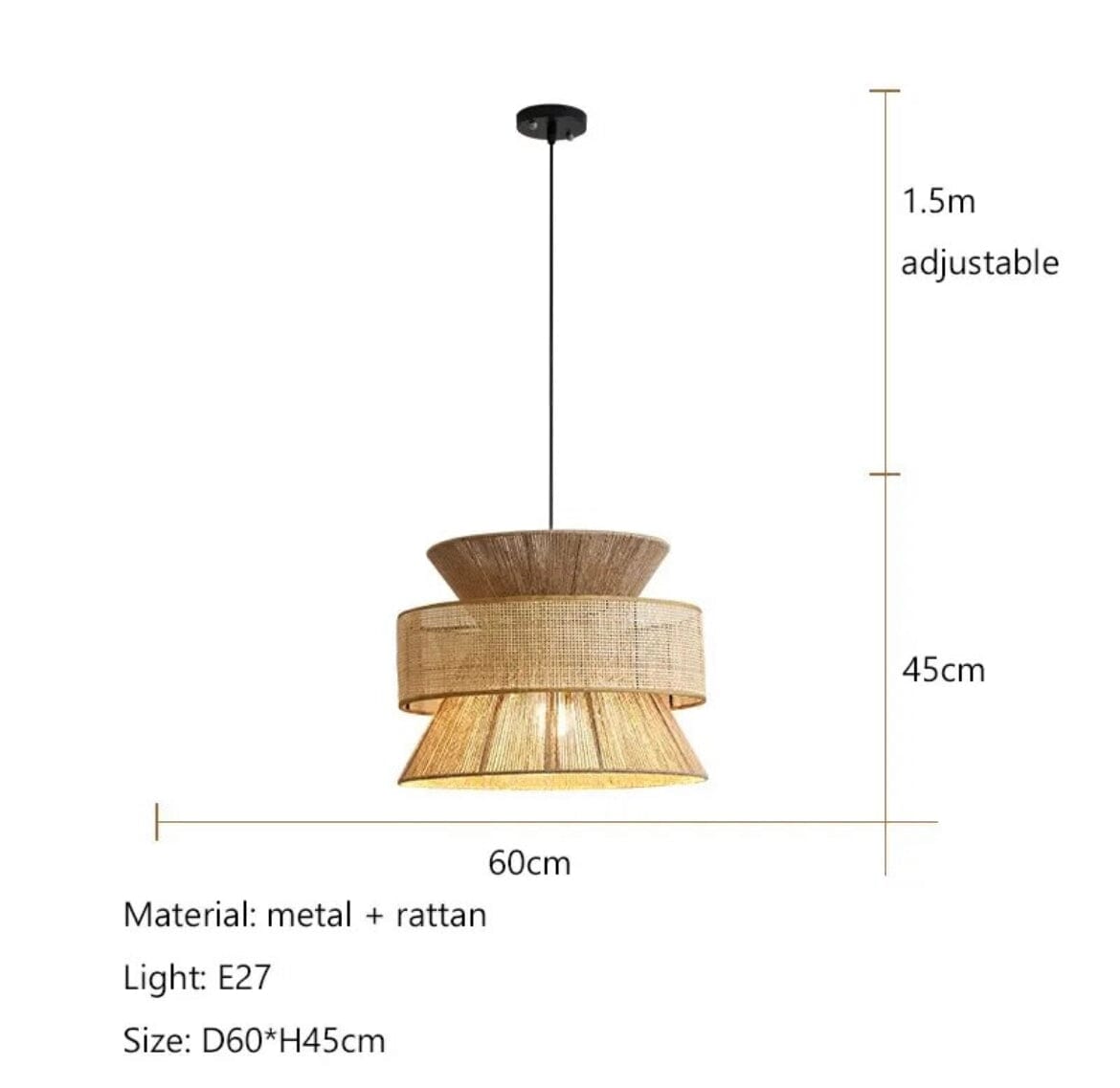 Kairoa Henneptouw Hanglamp Japanse Geïnspireerde Kroonluchter