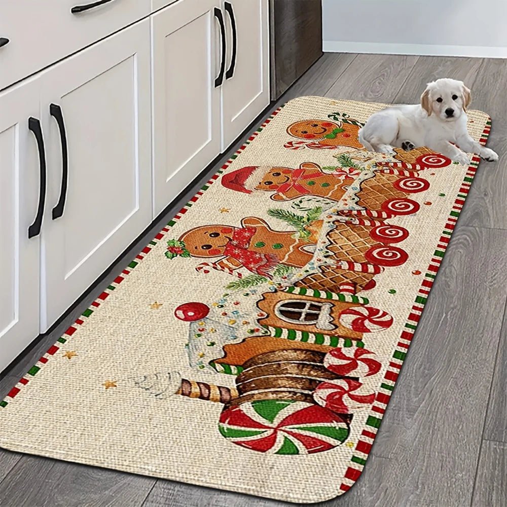 SunnyRail Gingerbread Train Felt Mats For Cozy Home Holiday Decor