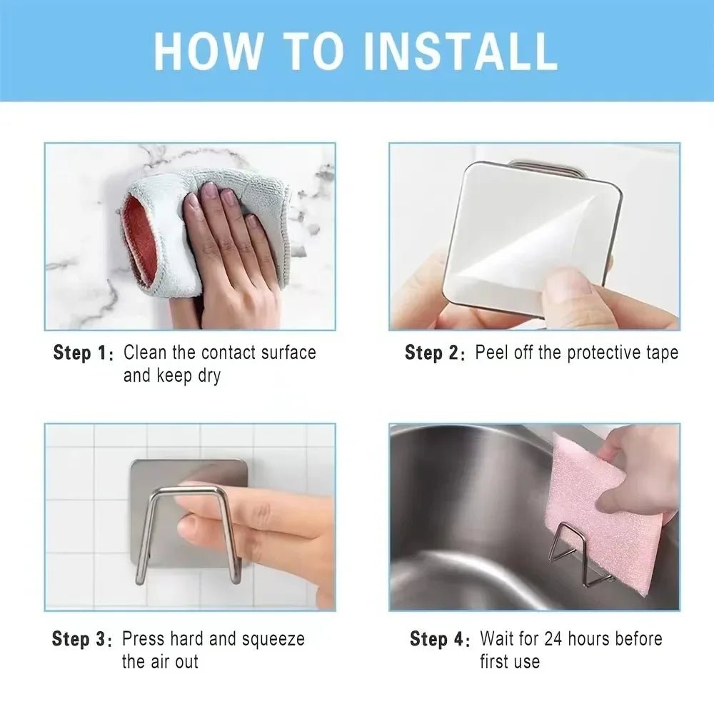 Organizador para fregadero StellarNest de acero inoxidable para esponjas, ahorro de espacio